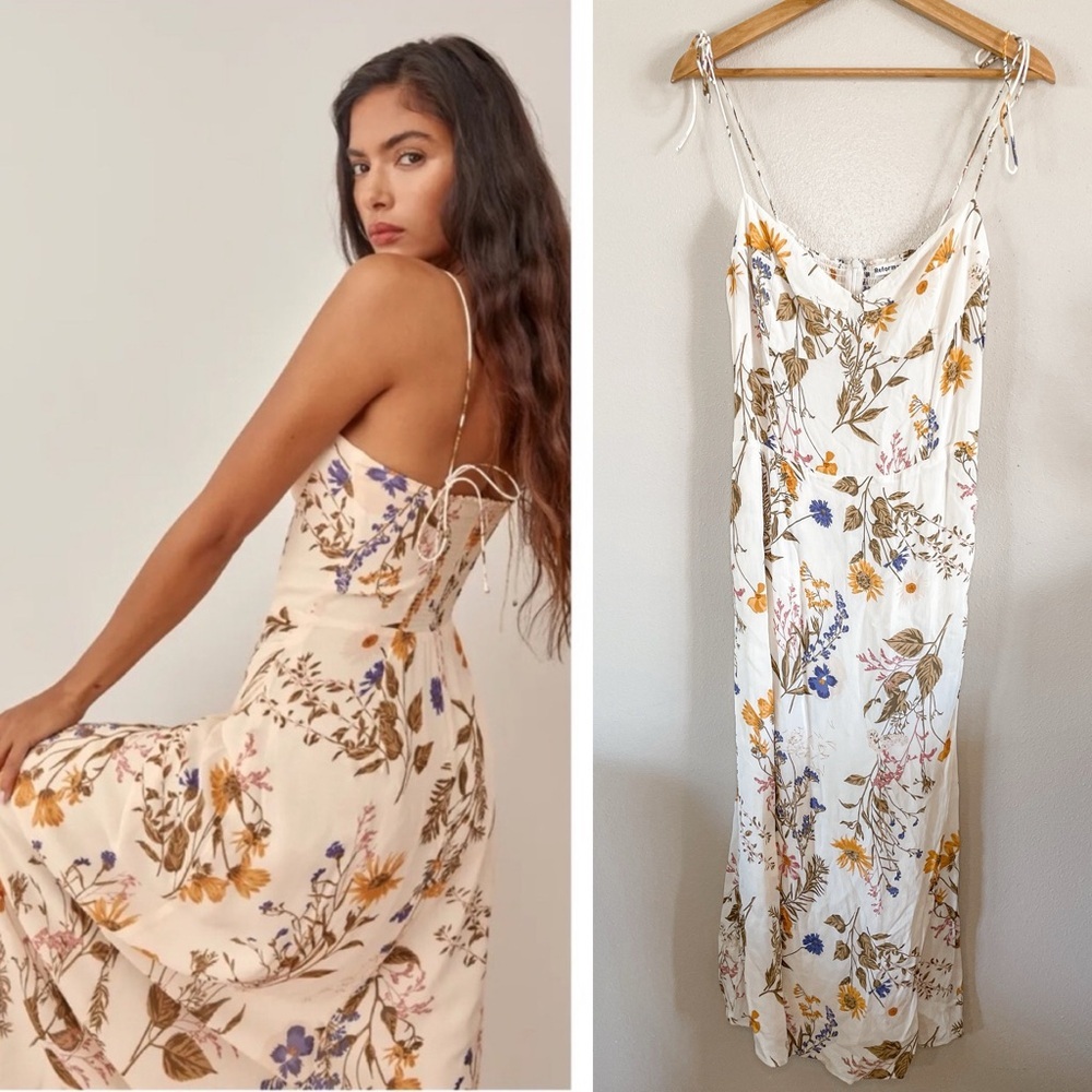 Reformation |  Kourtney Dress Frolic Floral Print Midi Dress, 12 - Picture 2 of 16
